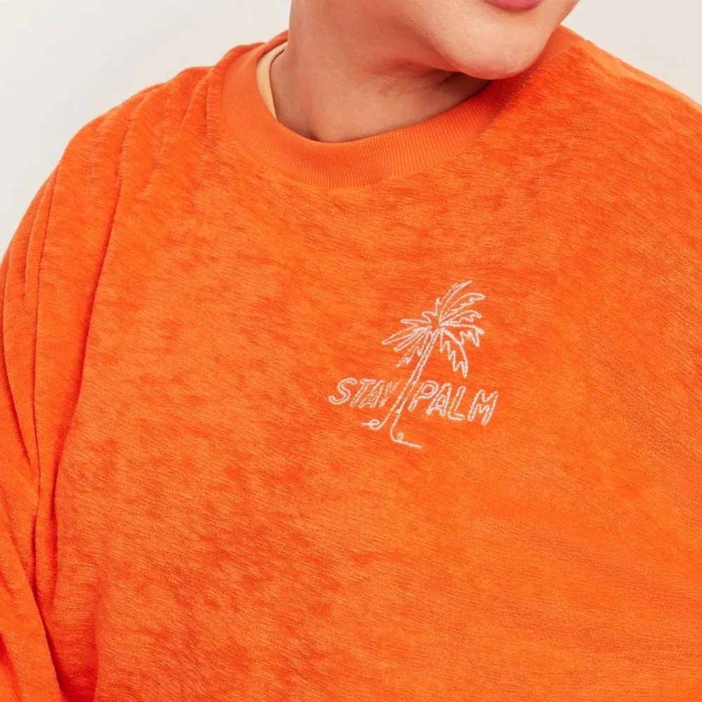 NWT OLD NAVY Loose Cropped Long-Sleeve Performance Slub-Knit Terry Sweatshirt - Picture 3 of 6